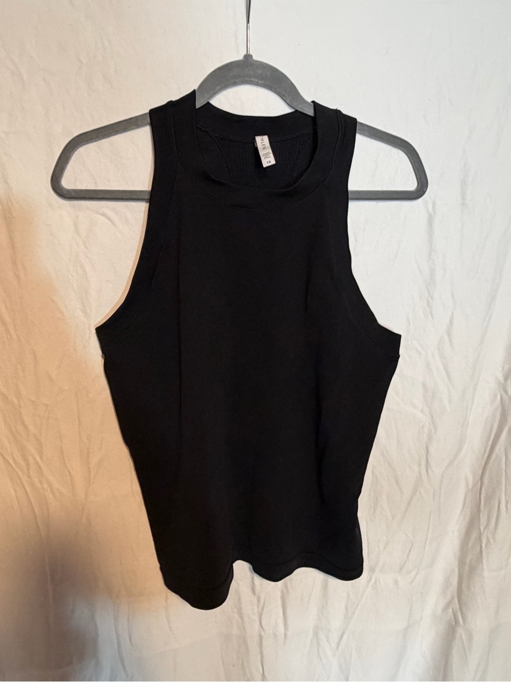 Athleta Black Ribbed Razor Back Tank Top - Picture 2 of 6